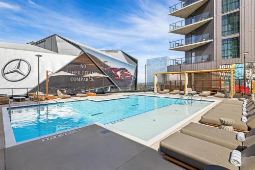 a large swimming pool on top of a building at Hotel Phoenix Atlanta in Atlanta