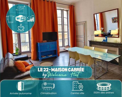 Le 22, T3 centre Nîmes Maison Carrée, 2 chambres