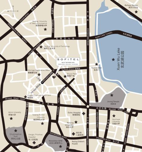 a map of the city of corpus christi at Sofitel Nanjing Galaxy Suning in Nanjing