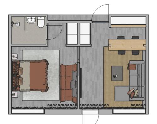 a floor plan of a house at Polku Hotelli in Vihti