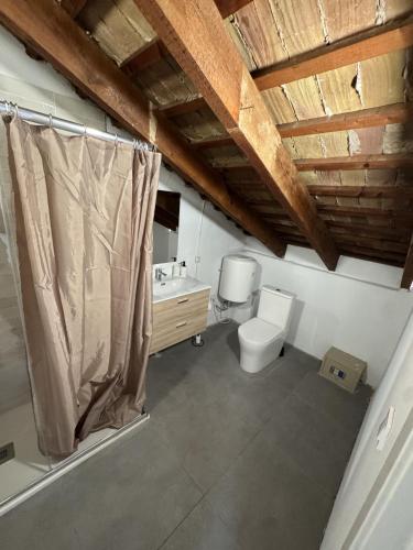 a bathroom with a toilet and a sink at Apartament Mediteranean in Valencia