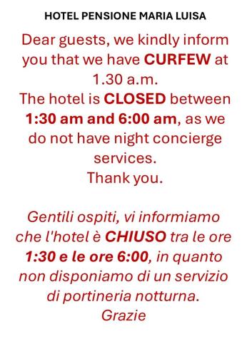 a screenshot of a text message about a hotel at Pensione Maria Luisa in Positano
