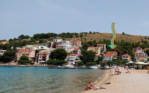 Holiday apartment in Zaboric with sea view, balcony, air conditioning, WiFi 5177-3