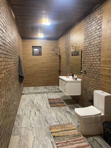 a bathroom with a toilet and a sink at Billa Sea breeze in Baku