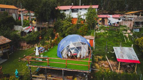 an aerial view of a tent in a garden at Antawara Gampling in Yaulloc