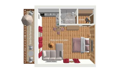 a rendering of a floor plan of a room at Allgäu-Moni in Füssen