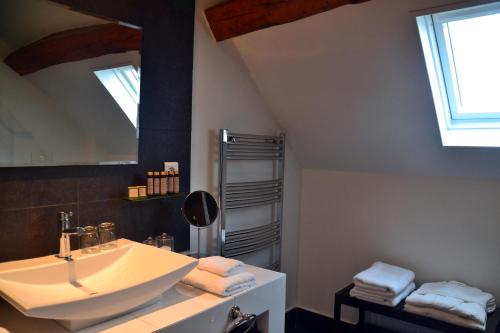 a bathroom with a sink and a mirror at Le Clos Sainte-Marie in Mesland
