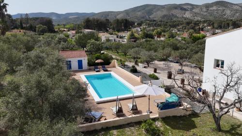 an aerial view of a villa with a swimming pool at B&B Casa Vitalidad in Ontinyent