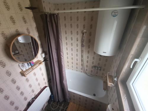 a bathroom with a shower and a sink at Takovski konak in Gornji Milanovac