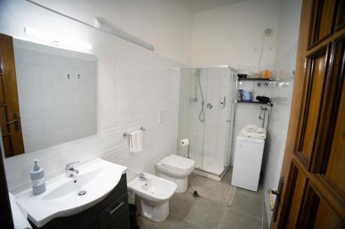 ein Badezimmer mit Waschbecken, Toilette und Dusche in der Unterkunft Penta House in Fisciano