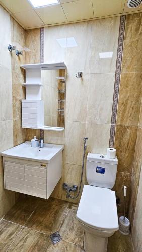 Koupelna v ubytování Alfa Apartman