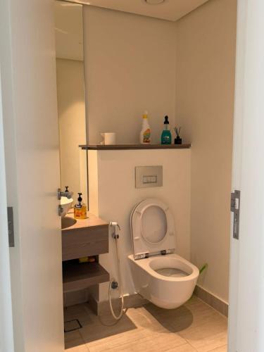 a bathroom with a toilet and a sink at Ayla golf in Aqaba