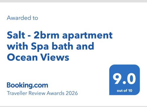 a screenshot of a cell phone with a spa bath and ocean views at Salt - 2brm apartment with Spa bath and Ocean Views in Kingscliff
