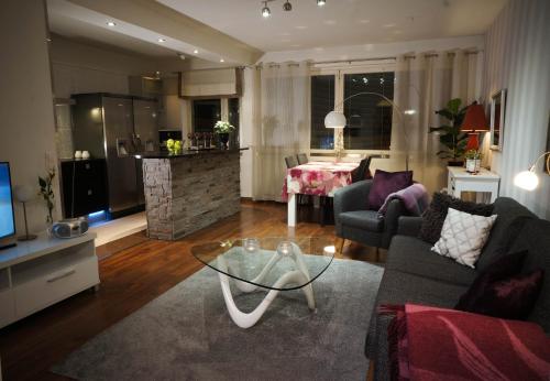 TV a/nebo společenská místnost v ubytování Apartment Pohjantähti