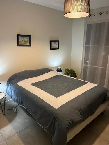 a bedroom with a large bed in a room at Villa d Architecte Moderne spa et piscine in Niort