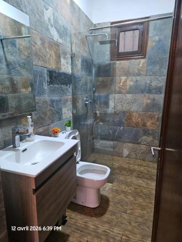 a bathroom with a sink and a toilet at Villa Ama in Marrakesh