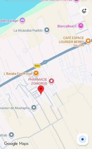 a map of paris with the attractions at Sidi Rahal Playa beach in Casablanca