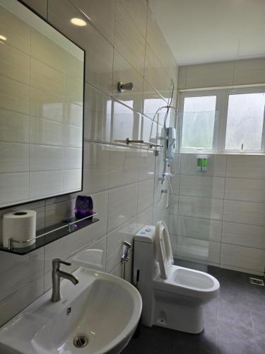 a bathroom with a sink and a toilet at Teeview Homes 9B in Tanah Rata