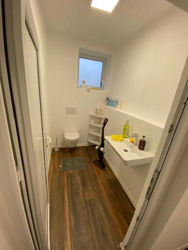 a bathroom with a sink and a toilet at Avella House in Mühlheim