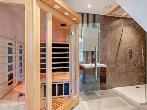 a bathroom with a shower and a sink at 4 Bed in Kippford oc-95234 in Kippford