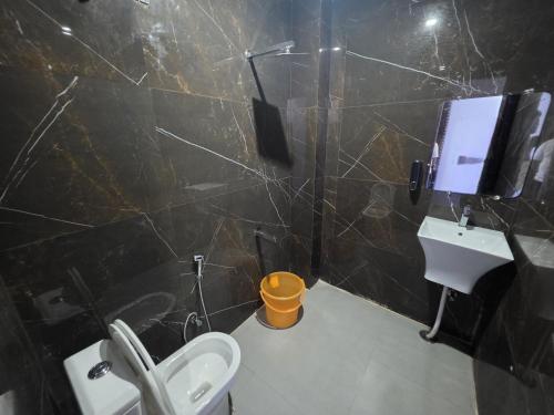 a bathroom with a toilet and a sink at HOTEL ToWNHOUSE in New Delhi