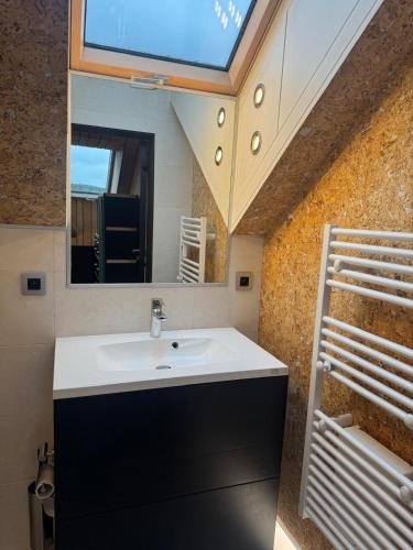 a bathroom with a sink and a mirror at ARD'n aise in Stoumont