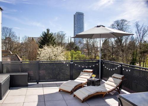NobleNest Penthouse - Dachterrasse - offenes Bad