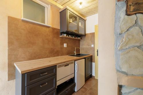 a kitchen with a counter and a sink at HoUsE MILETIC in Solin