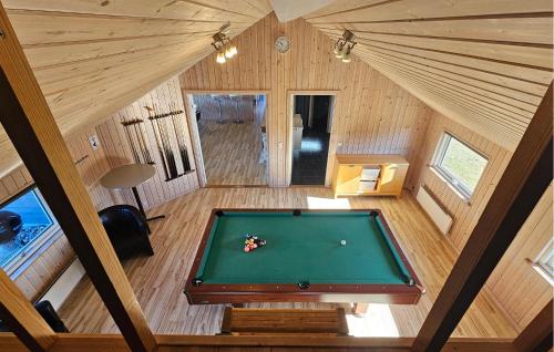 an overhead view of a pool table in a room at Holiday Home Ankersholm Rødby Ii in Rødby
