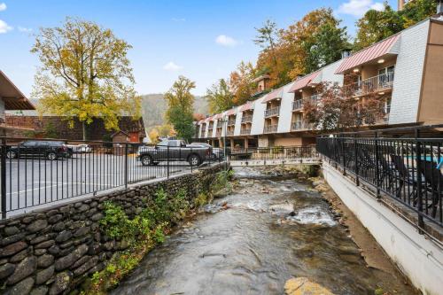 a street in the middle of a city at Quality Inn Creekside - Downtown Gatlinburg in Gatlinburg