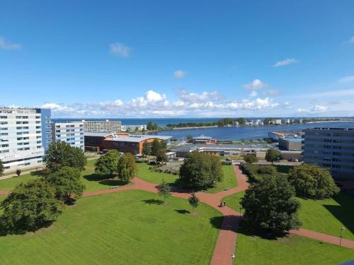 an aerial view of a park in a city at Ostsee-Ferienpark in Heiligenhafen
