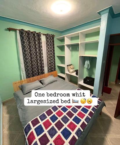 a bedroom with a bed with a one bedroom unitlezpared bed at Serenity homes in Mukono