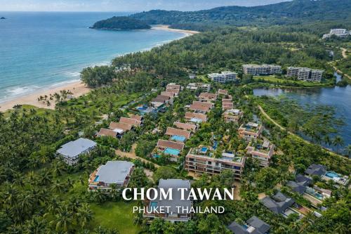 an aerial view of a resort on the beach at Le Azul - 3BR Beachfront HOME in Laguna & Layan Beach next KORA Resort in Phuket