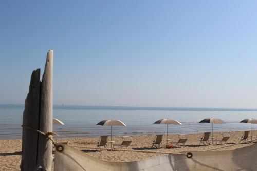a group of chairs and umbrellas on a beach at Dimore di Mare in Termoli