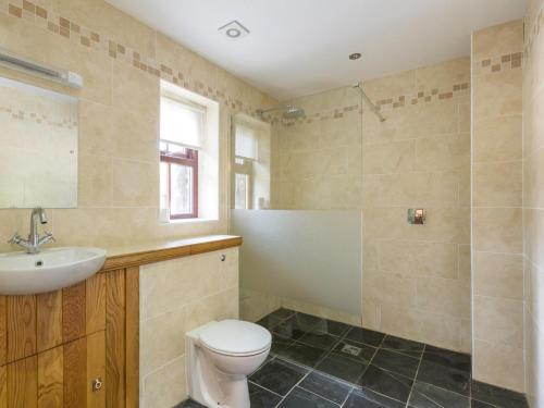 a bathroom with a toilet and a sink and a shower at 1 Bed in Lochgilphead oc-ca304 in Lochgilphead