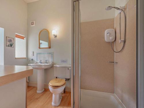 a bathroom with a toilet and a sink and a shower at 2 Bed in Lochgilphead oc-ag577 in Kilmartin