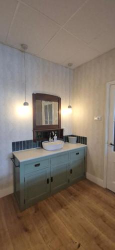 a bathroom with a sink and a mirror at Spoor 24 in Dieren
