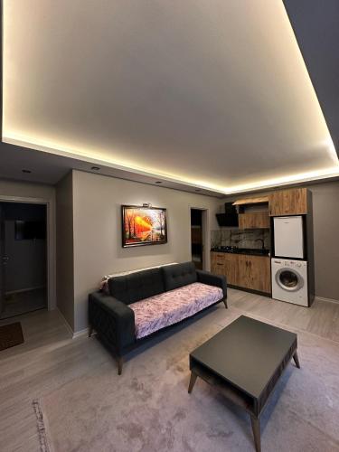 a living room with a couch and a table at Tree Rose Suite in Uzungöl