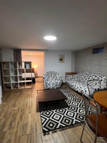 a living room with a couch and a table at Studio Park in Craiova