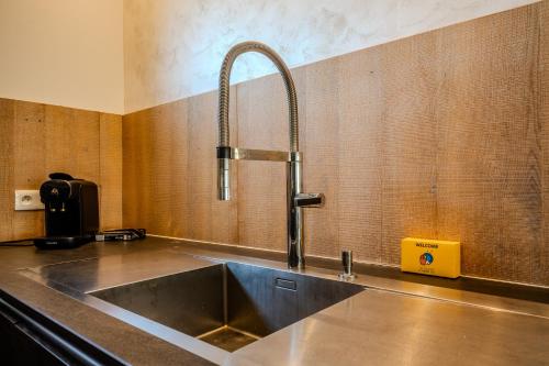 a kitchen with a sink and a faucet at GT Loft - Haut de Gamme - Parking Gratuit - Moderne & Spacieux - Commerces à Proximité in Bischheim