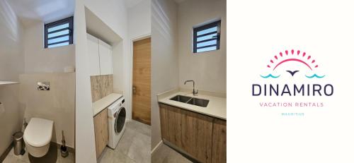 a bathroom with a sink and a toilet and a counter at Tropical - Resort - Spa - Pool & Garden in Grand-Baie