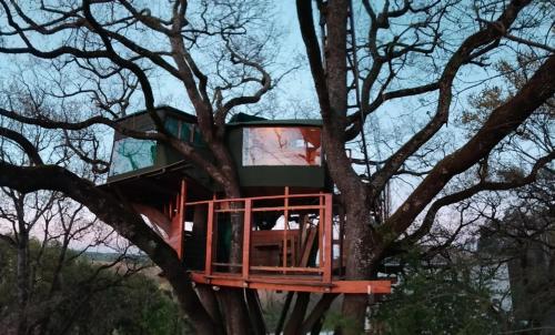 a tree house in a tree at B&B La Cabane Insolite in Monès