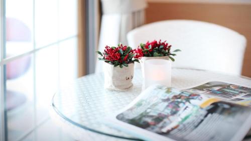 Χώρος καθιστικού στο Tongyeong Bay Condo Hotel