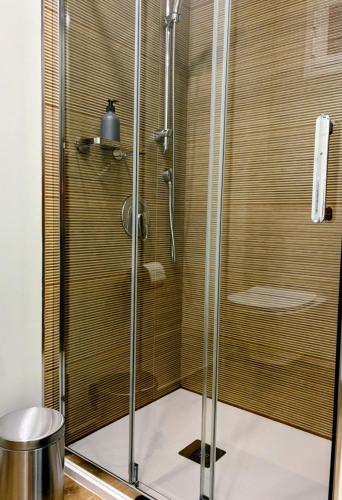 a shower with a glass door in a bathroom at Sanmarcos 2 in Adeje