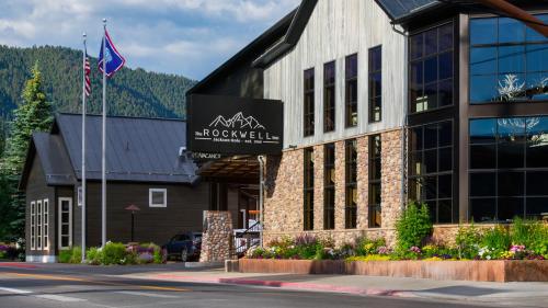 a building with a sign on the front of it at The Rockwell Inn in Jackson