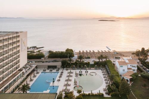 an aerial view of the hotel and the ocean at Divani Apollon Palace & Thalasso in Athens