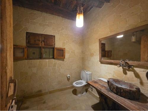 a bathroom with a sink and a toilet at Albabenshal Lodge Siwa in Siwa