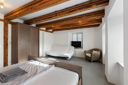 a bedroom with a bed and a tv in a room at Villa Arena in Geisingen