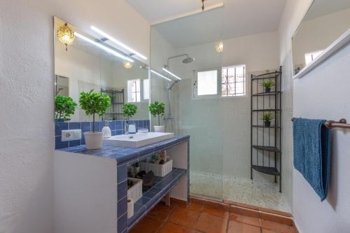 a bathroom with a sink and a mirror at Almijan Alegria in Estepona