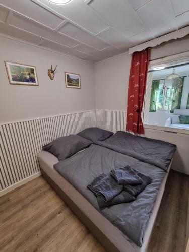 a bedroom with a large bed in a room at Ritschel Alm Limbach in Probstzella